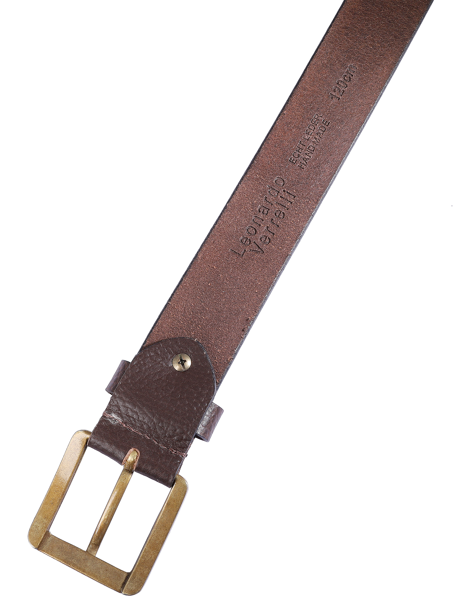 Leonardo Verrelli Echtleder Gürtel, braun, kürzbar, 140 cm