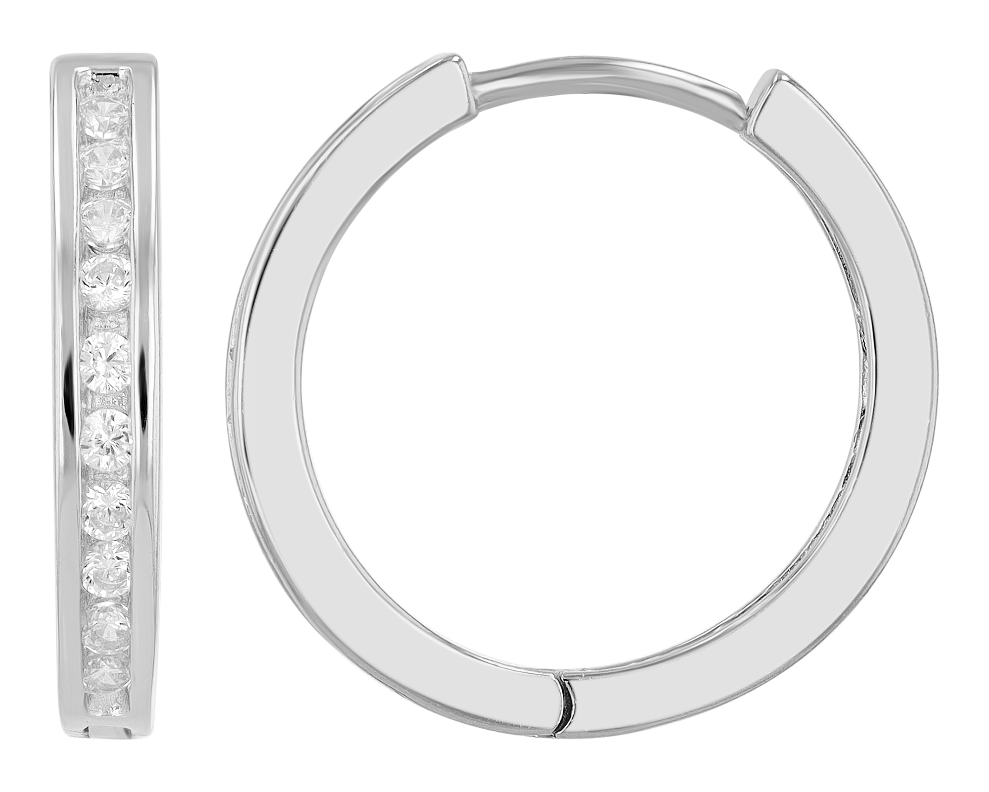 "Simarong" 925/- Echt Silber Creolen Ø 16 mm, mit Zirkonia, rhodiniert
