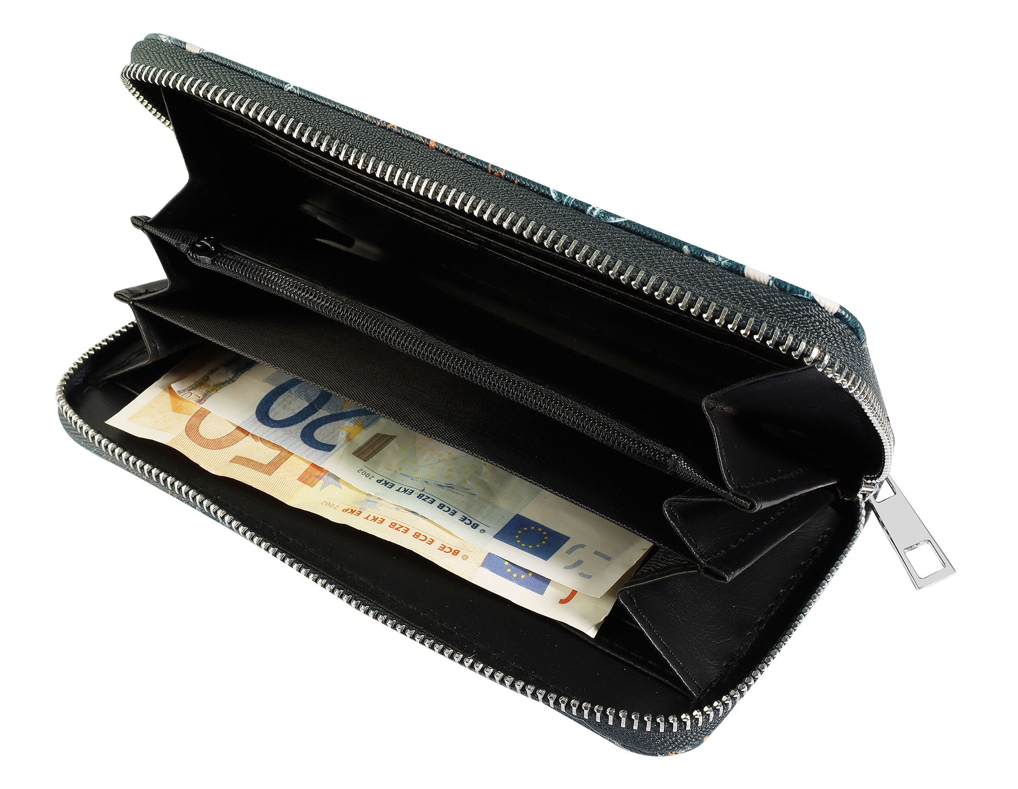Cham Cham Damengeldbörse aus Lederimitat, dunkelblau mit maritimen Motiven
