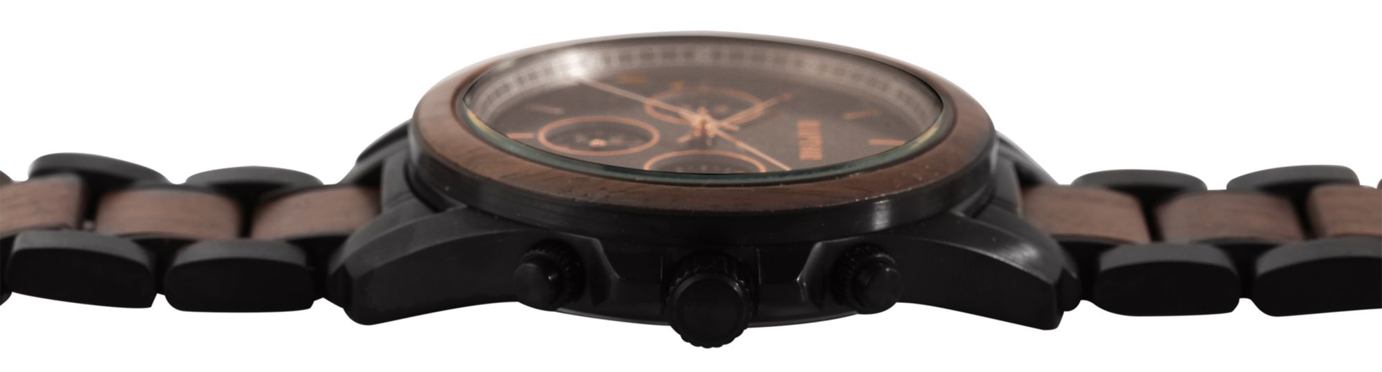 Raptor Herrenchronograph "Chiko" aus Edelstahl und Walnussholz