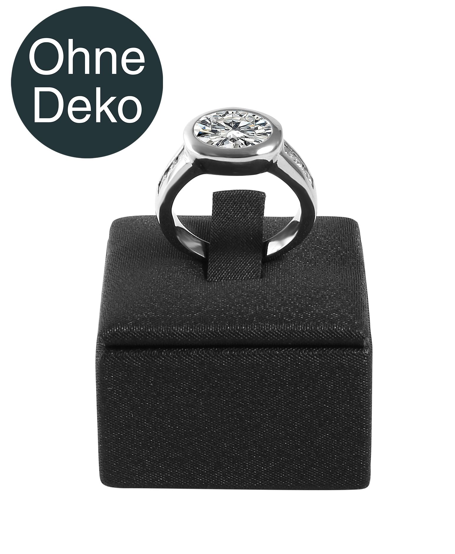 Ringaufsteller (Dekoserie Soft), PU-bezogen, Höhe 3 cm, schwarz