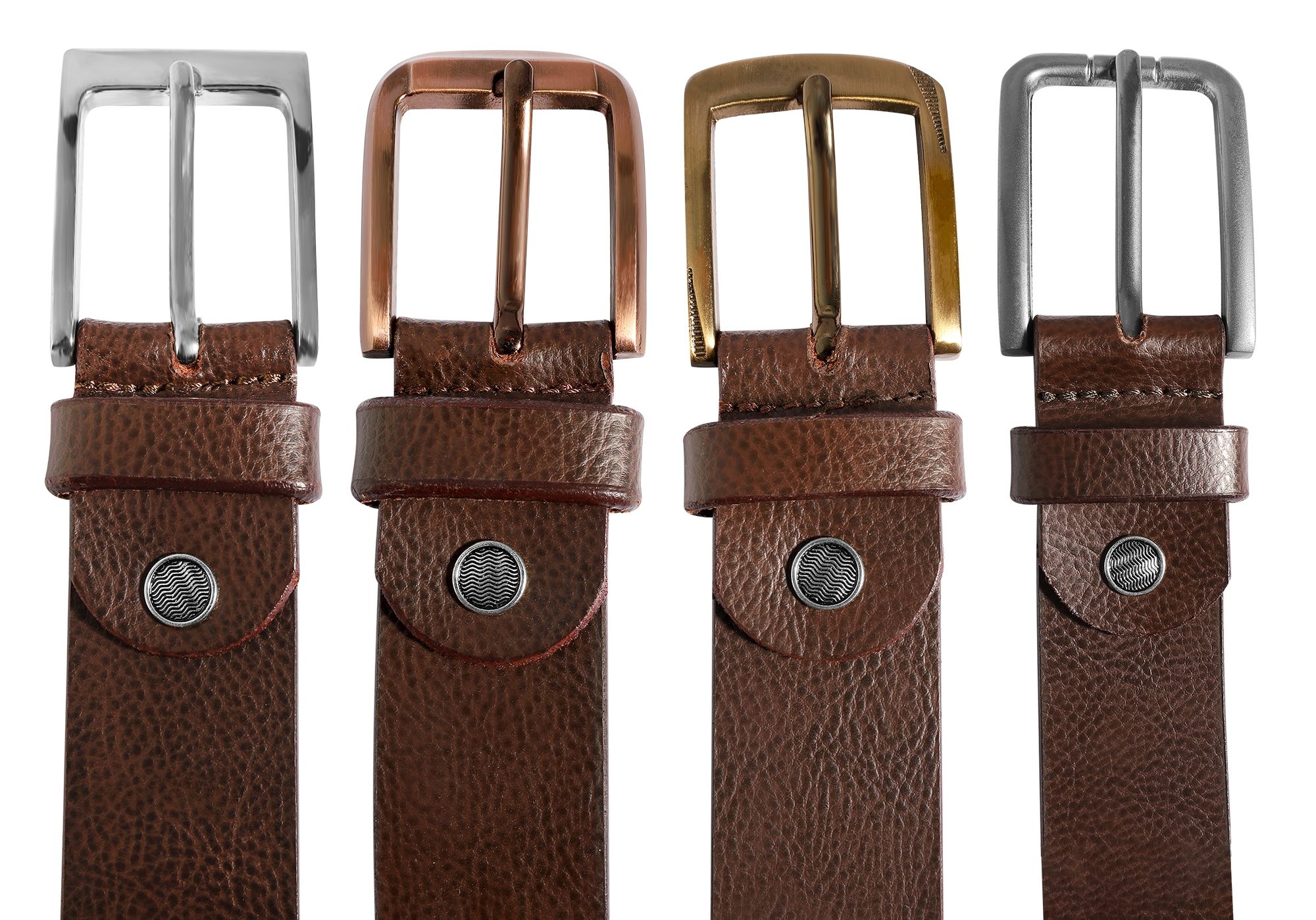 Leonardo Verrelli Echtleder Gürtel, kürzbar, braun, 2. Wahl (Schließendesign sortiert), 120 cm