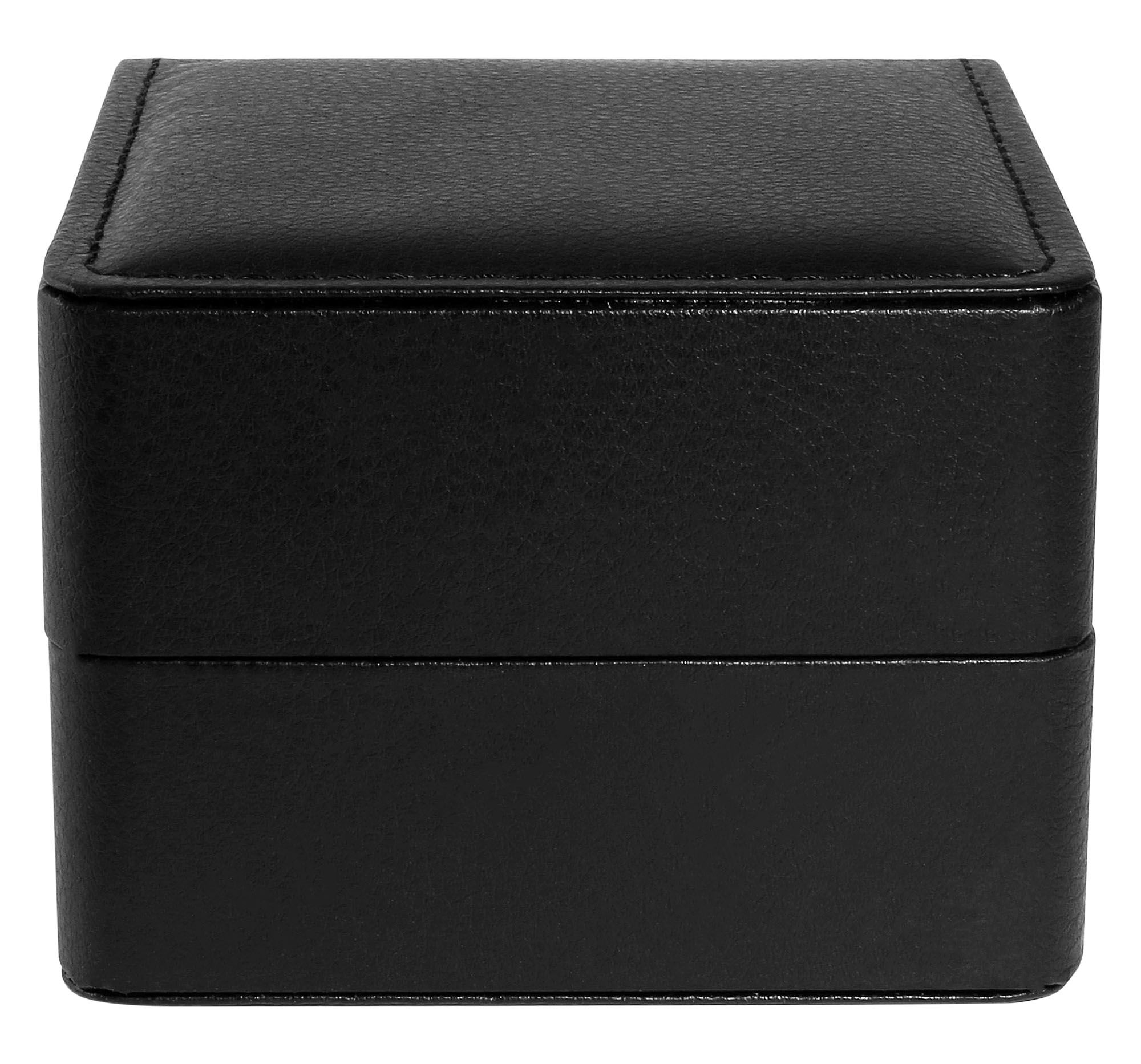 Uhrenbox, aufklappbar mit Kissen, Lederimitat, 11 x 10 x 7,3 cm, grün