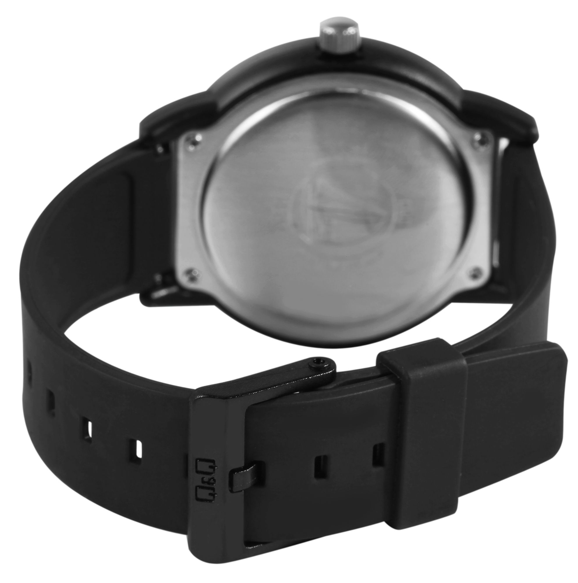 Q&Q Herrenuhr Silikonarmband, Ø 42 mm, schwarz/grün