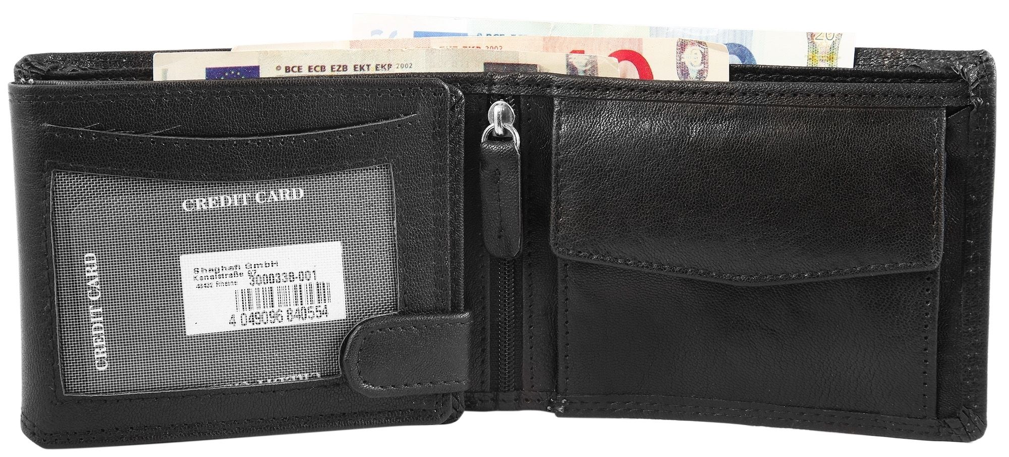 Leonardo Verrelli Geldbörse, Echtleder, RFID-Schutz, schwarz