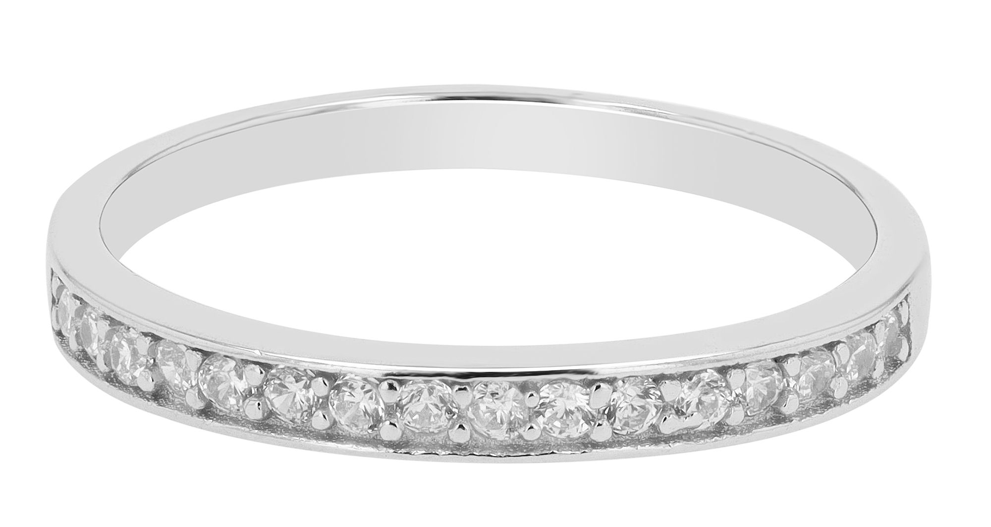 925 Echt Silber Ring, Zirkonia gefasst, 925/rhodiniert, Gr. 56