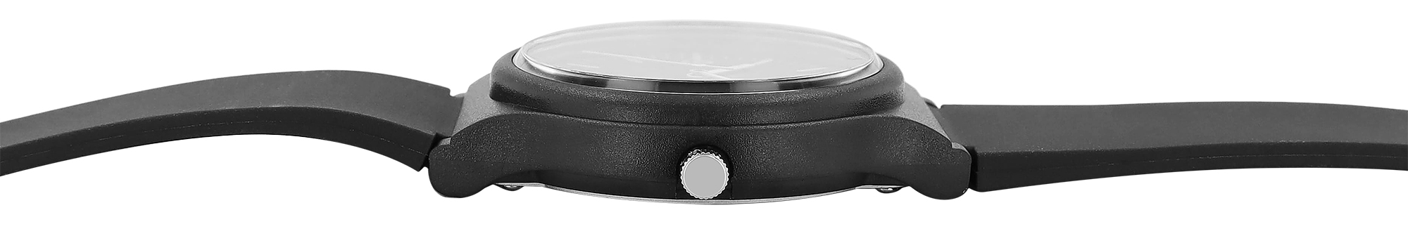 Q&Q Herrenuhr mit Silikonarmband, schwarz, 10 Bar