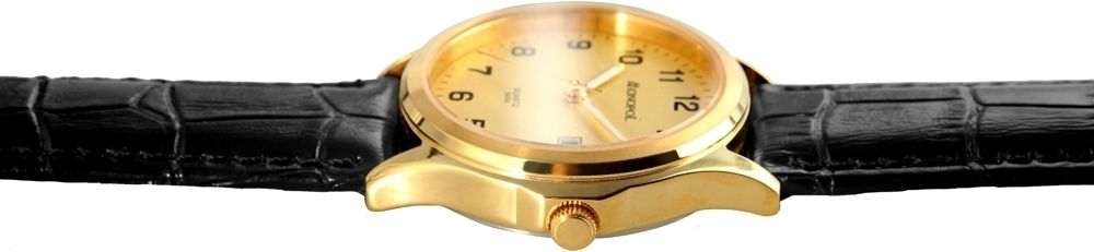 Monopol Herrenuhr mit Echtlederarmband, 5 Bar wasserdicht