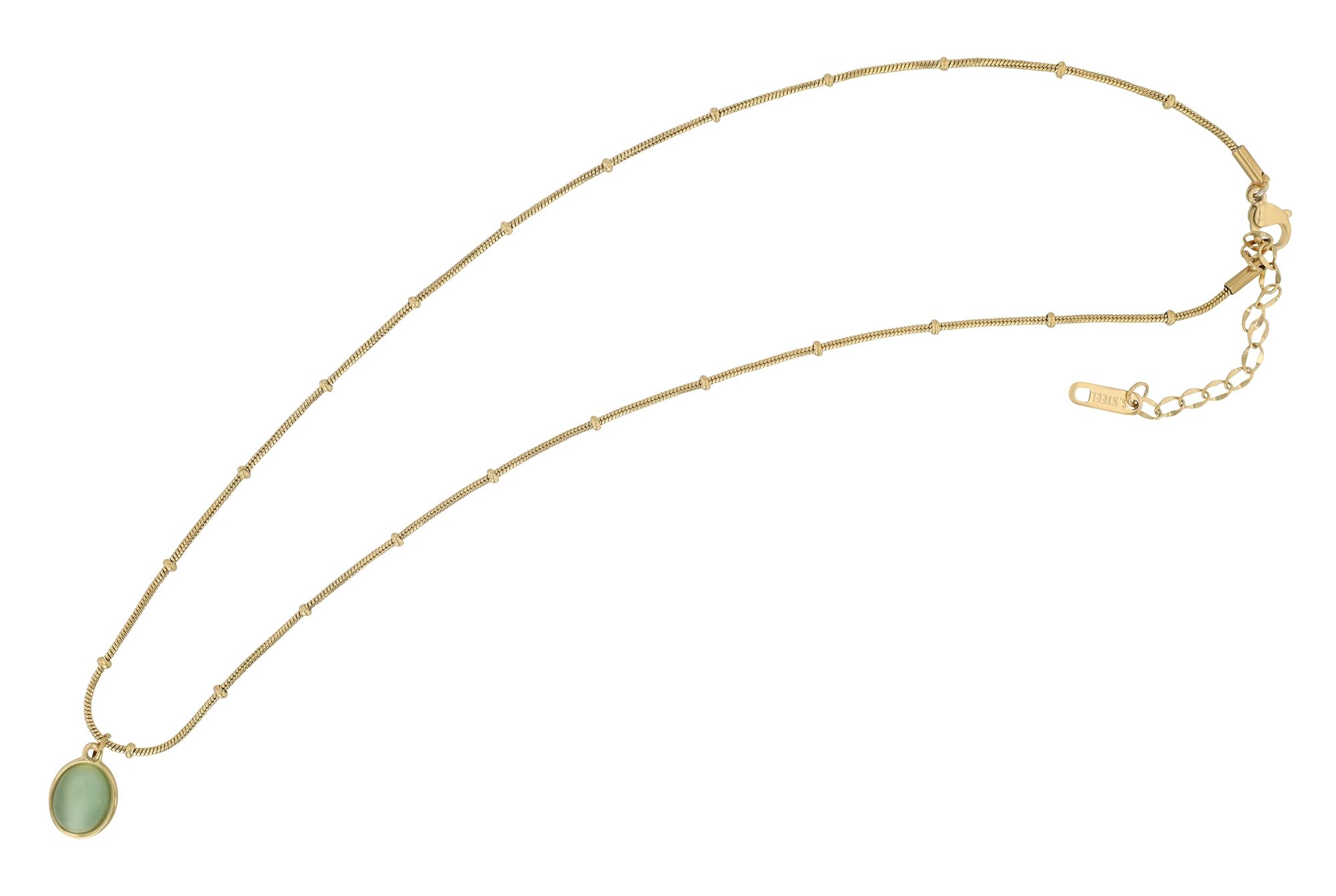 Edelstahlkette mit Anhänger in goldfarben, 43+5cm,