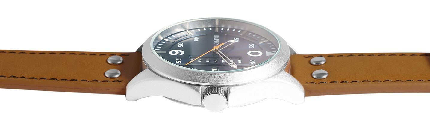 Raptor Herrenuhr "Damir" mit Echtlederarmband, braun