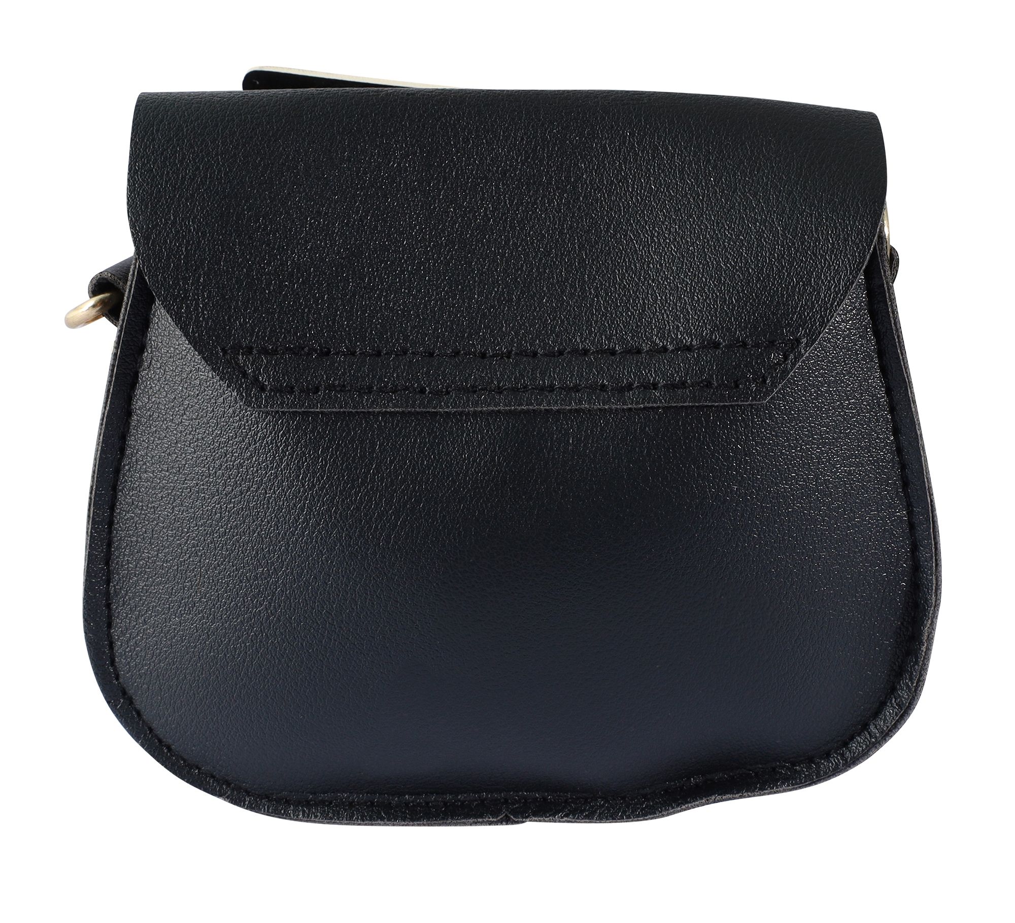 Mini-Tasche mit Karabinerhaken, Lederimitat, schwarz