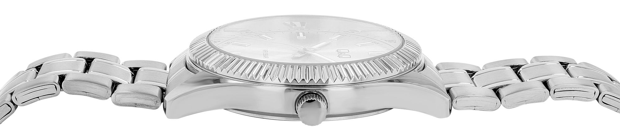 Q&Q Herrenuhr mit Edelstahlarmband, 5 Bar, silberfarben