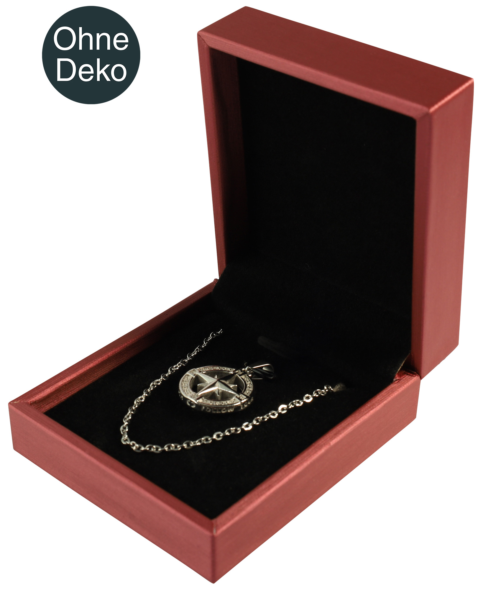 Schmuckbox (Kette) 7,4 x 8,4 cm, Kunststoff, rot, VE10