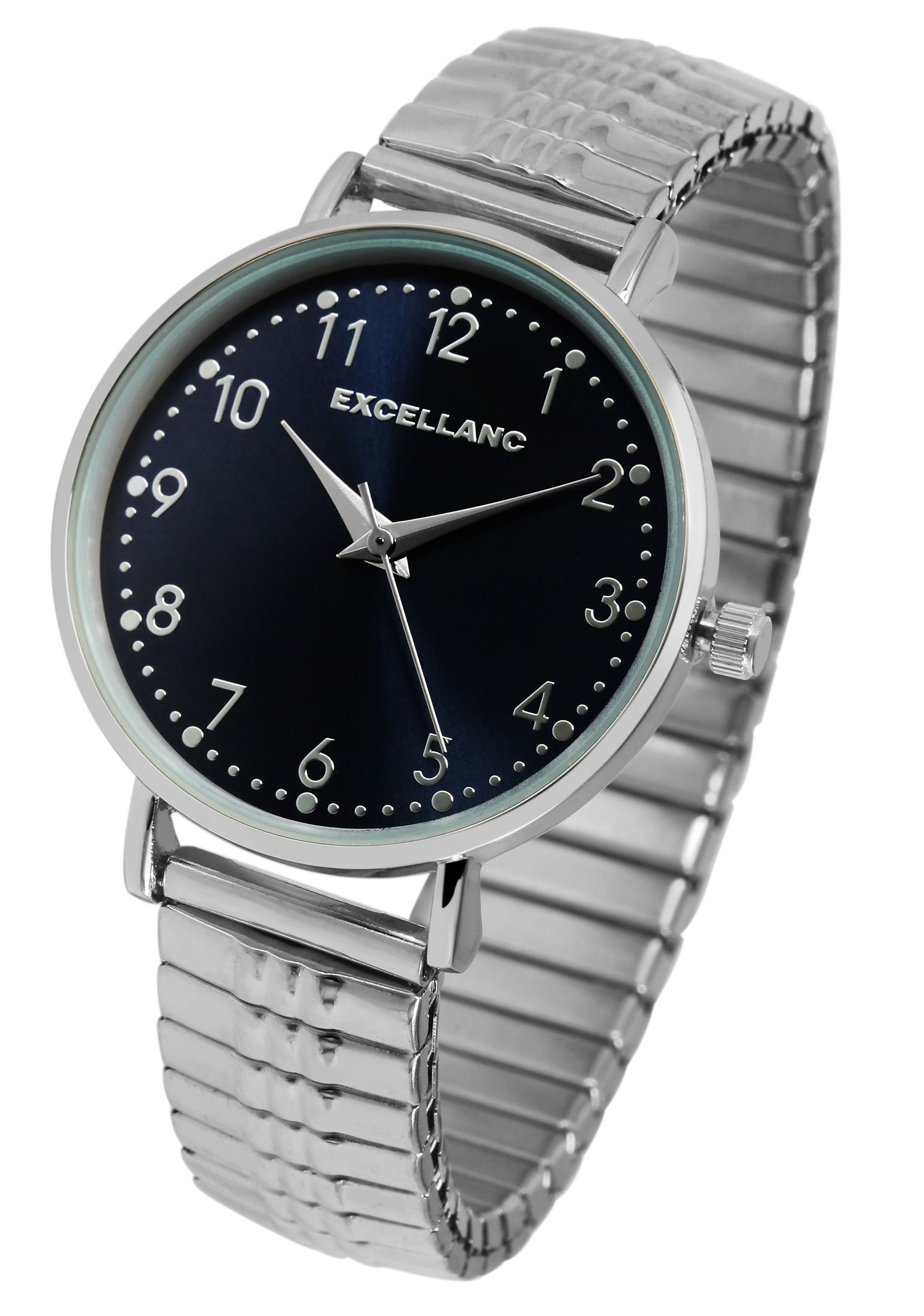 Excellanc Damenuhr mit Edelstahlzugarmband, silberfarben