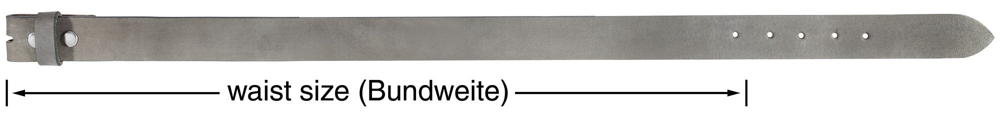 Leonardo Verrelli Echtleder Gürtel für Wechselschnallen, grau, 100 cm
