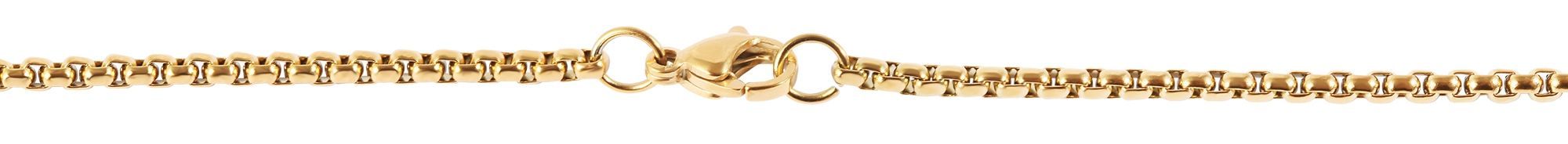 Akzent Halskette mit Dog Tag, Edelstahl, goldfarben