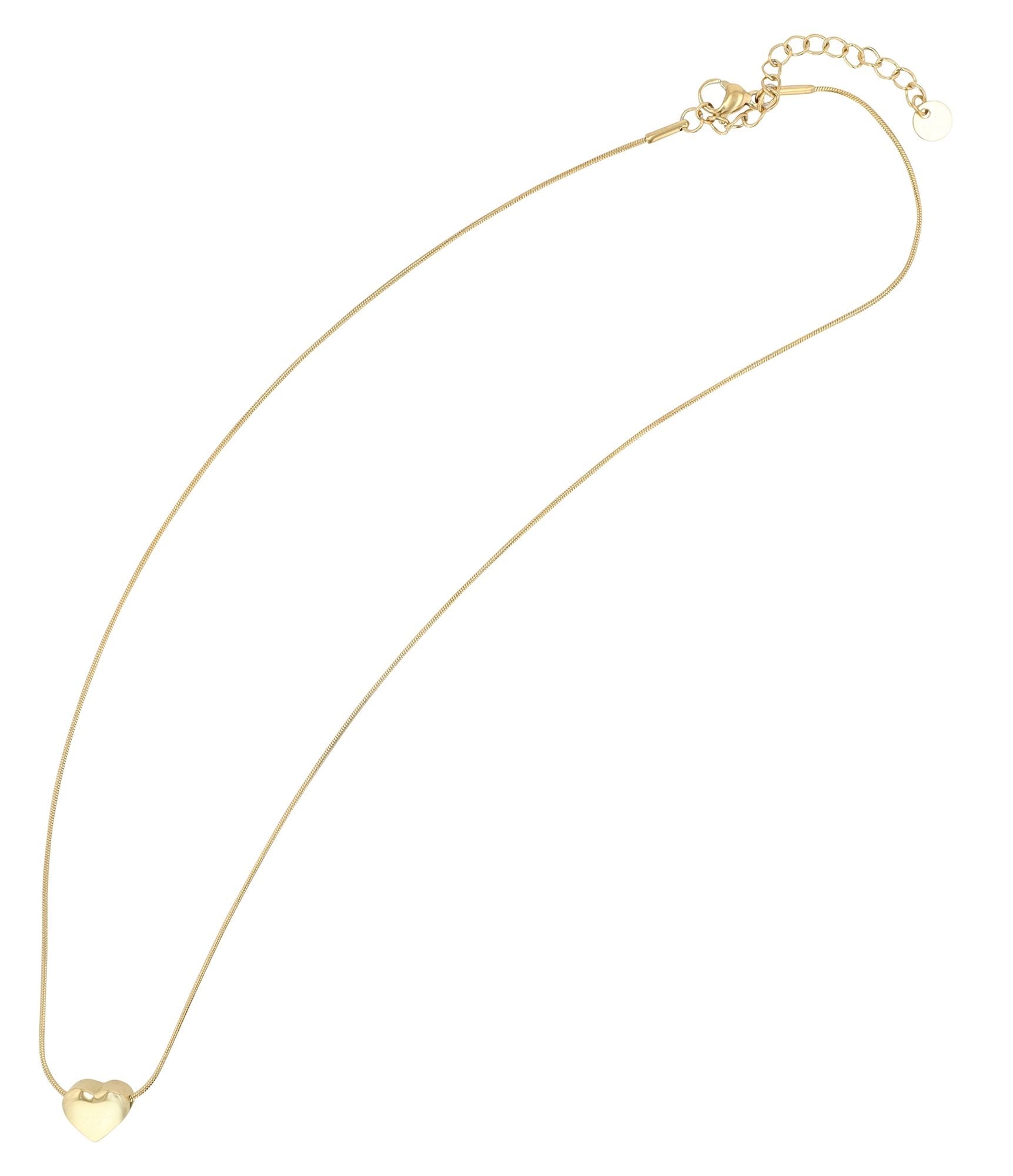 Akzent Herzkette "Moira", Edelstahl, 43+5 cm, goldfarben