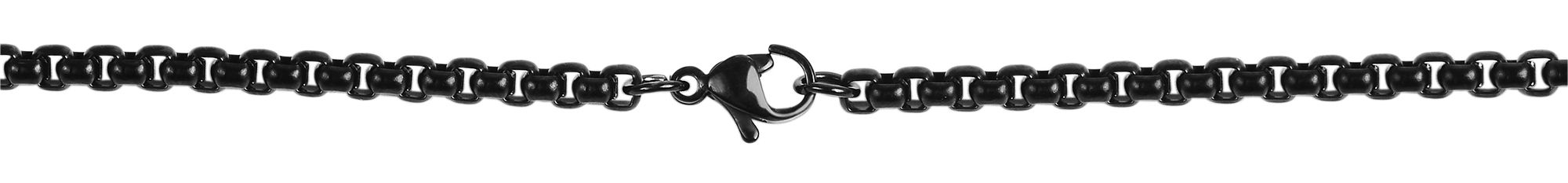 "Kless" Edelstahl Kette (61cm/ 3,5 mm) mit Anhänger - Kreuz, schwarz
