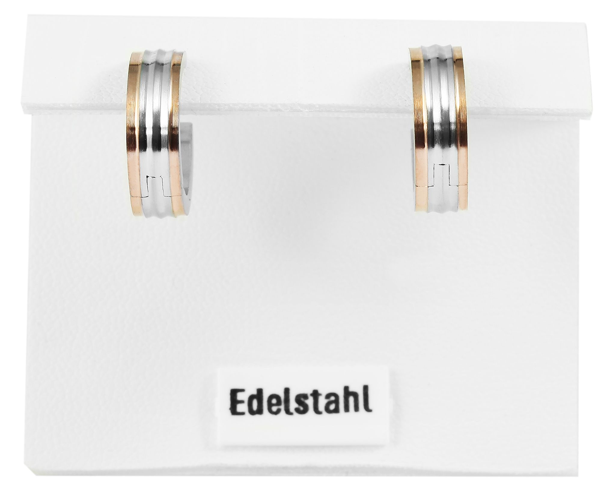 Akzent Klapp-Creolen aus Edelstahl, silber- & roségoldfarben