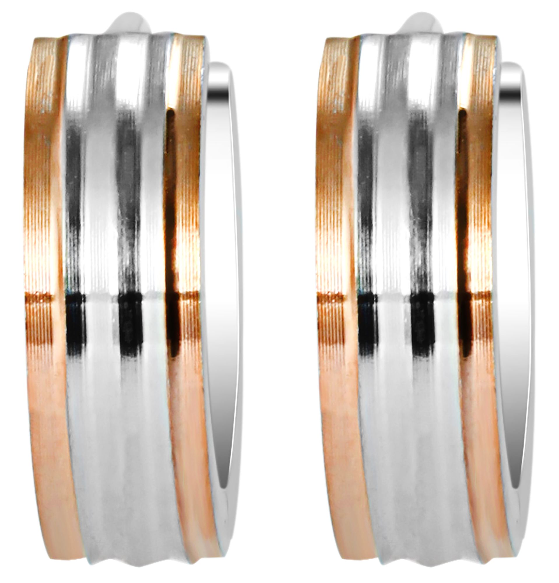 Akzent Klapp-Creolen aus Edelstahl, silber- & roségoldfarben