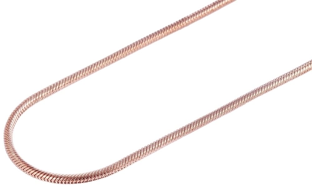 Akzent Edelstahl Schlangenkette, IP plattiert, roségoldfarbig, 60+5 cm