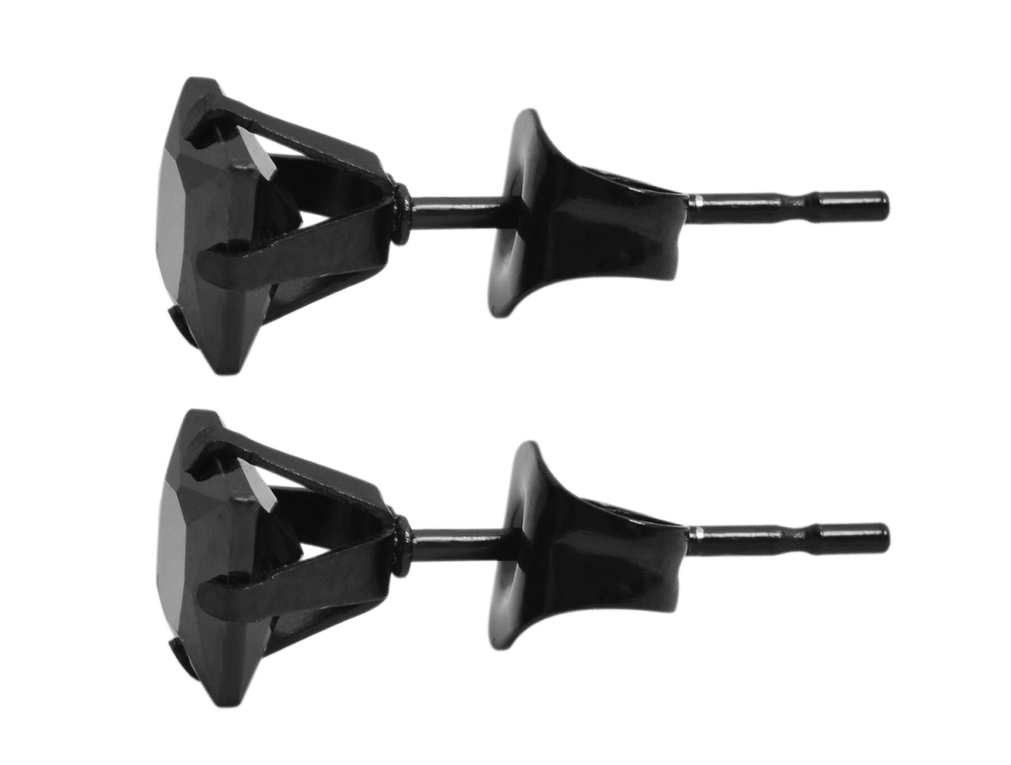 "Polia" Edelstahl Ohrstecker Ø 5 mm, schwarzer Zirkon