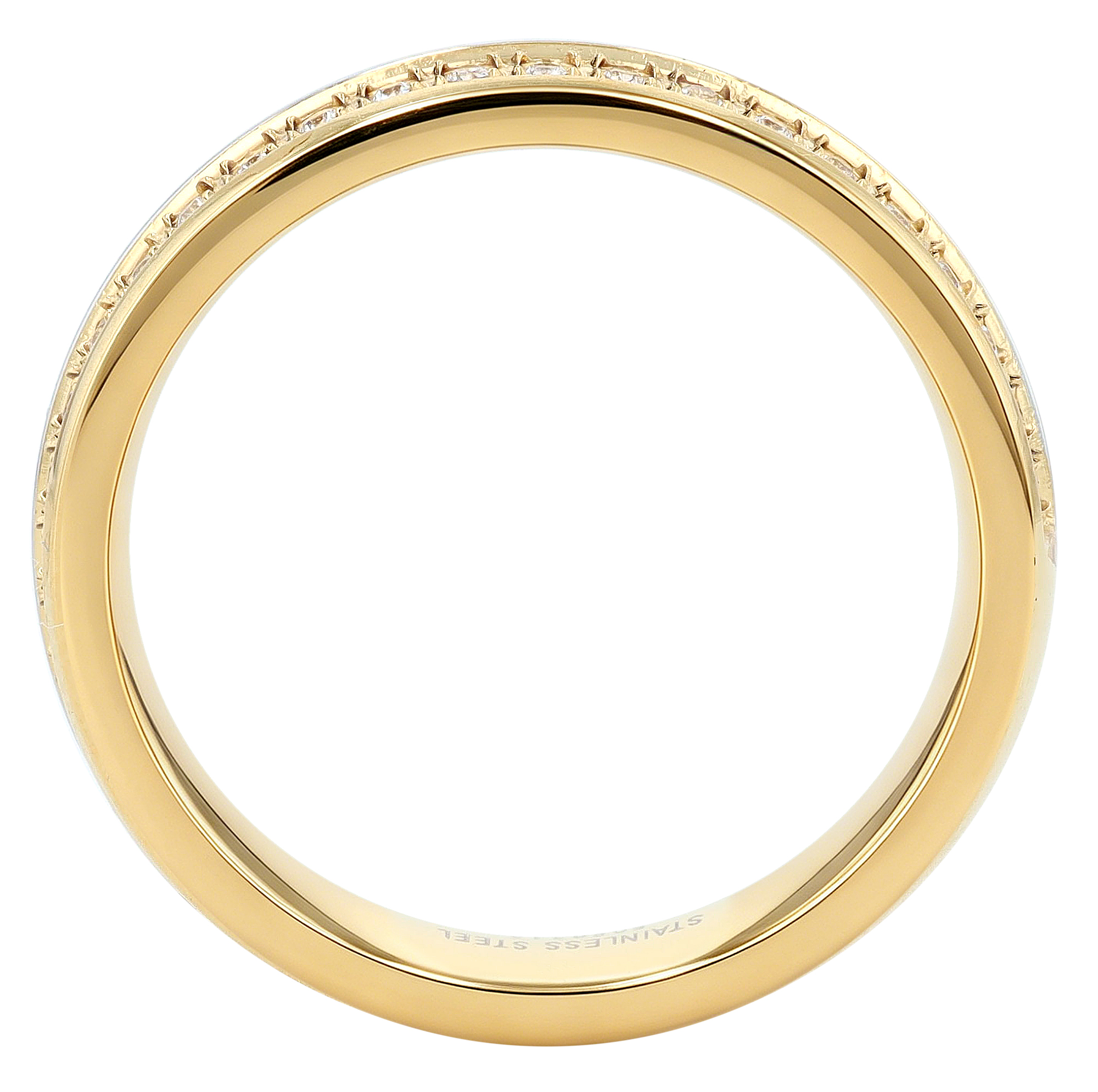 "Zweisam" Akzent Damen-Partnerring Gr 60, Edelstahl, Similibesatz, bicolor