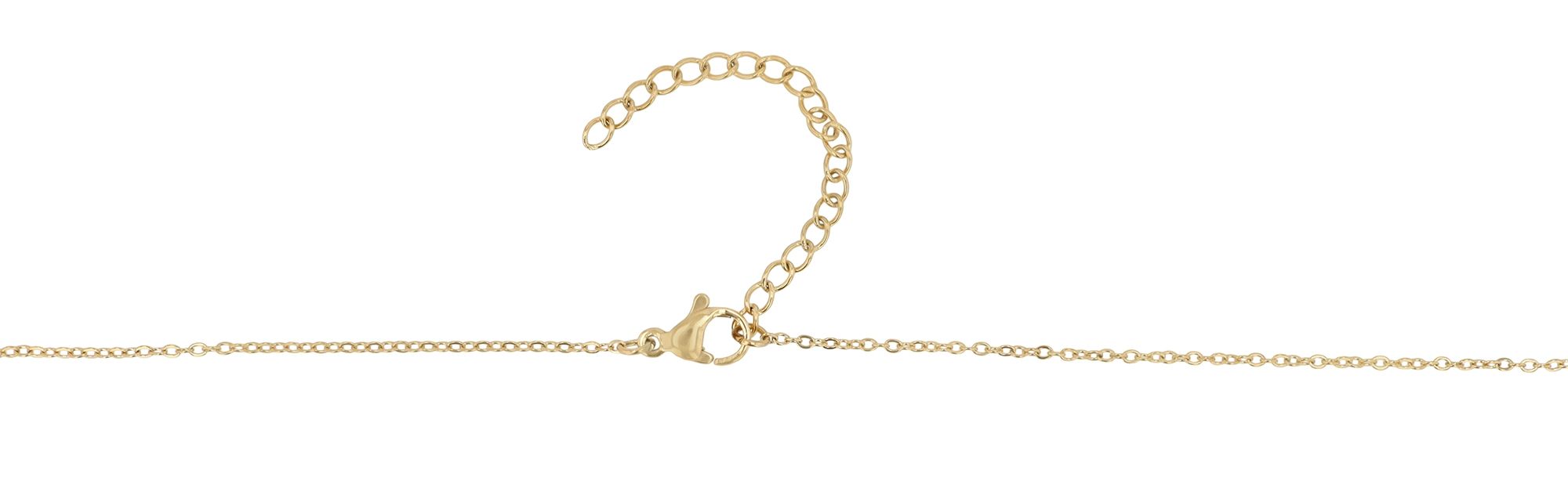 Akzent Halskette "Myla" mit rotem Swarovski Anhänger Ø 10 mm, Edelstahl, goldfarben