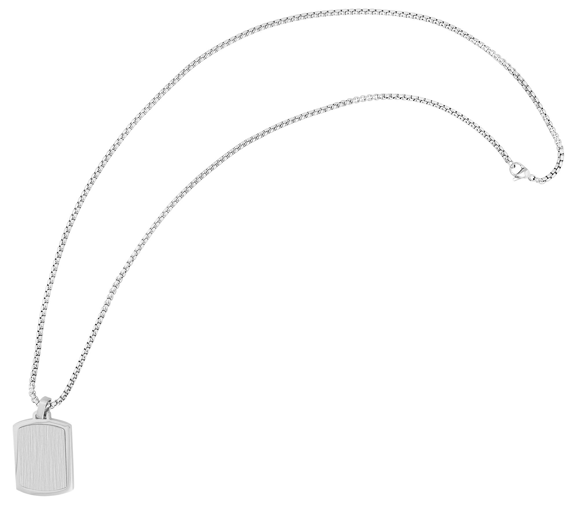 Akzent Edelstahlkette "Nassim" mit Dogtag Anhänger, silberfarben