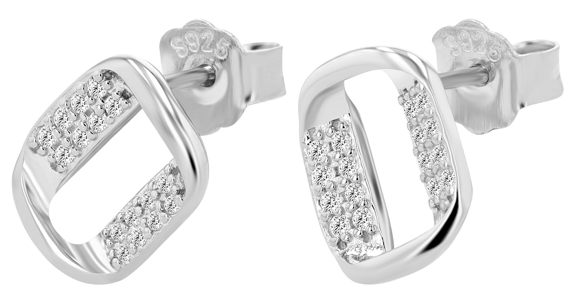 "Havin" - Ohrstecker aus 925/- Echt Silber, Silber/rh