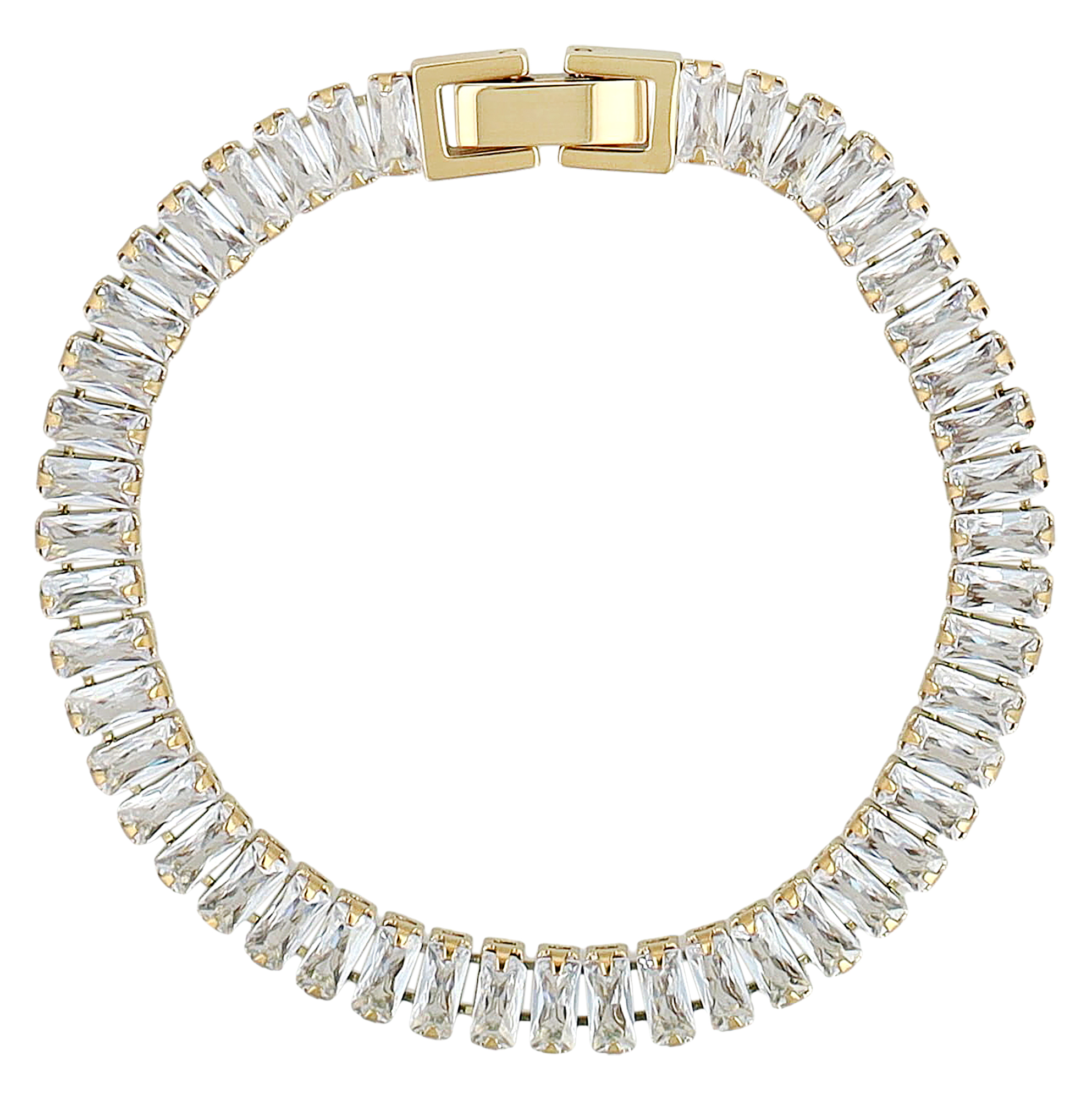 "Benedetta " Tennis-Armband, Zirkonia, 16,5 + 2,5 cm, goldfarben