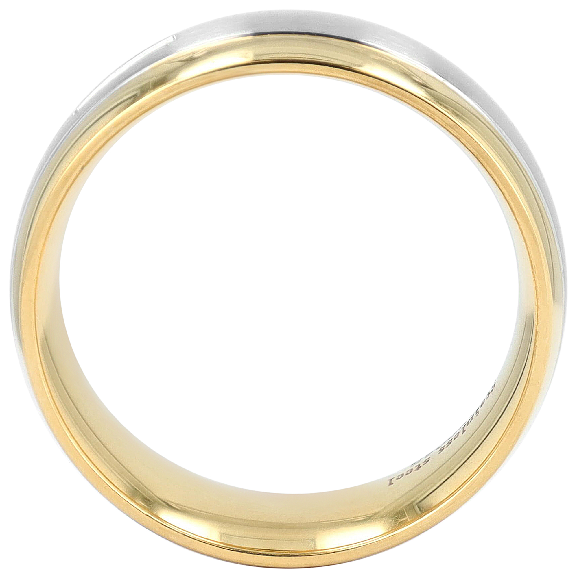 "Duo Expression" Damen-Partnerring, Akzent, Edelstahl, Simili, bicolor (silberfarben/ goldfarben), Gr 58