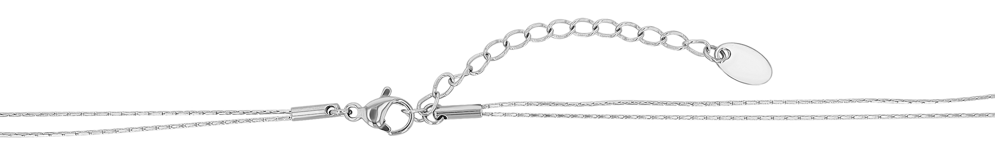 "Yomira" Edelstahlkette mit Anhänger, Herz, Two-Layers, 38 - 42 cm + 5 cm