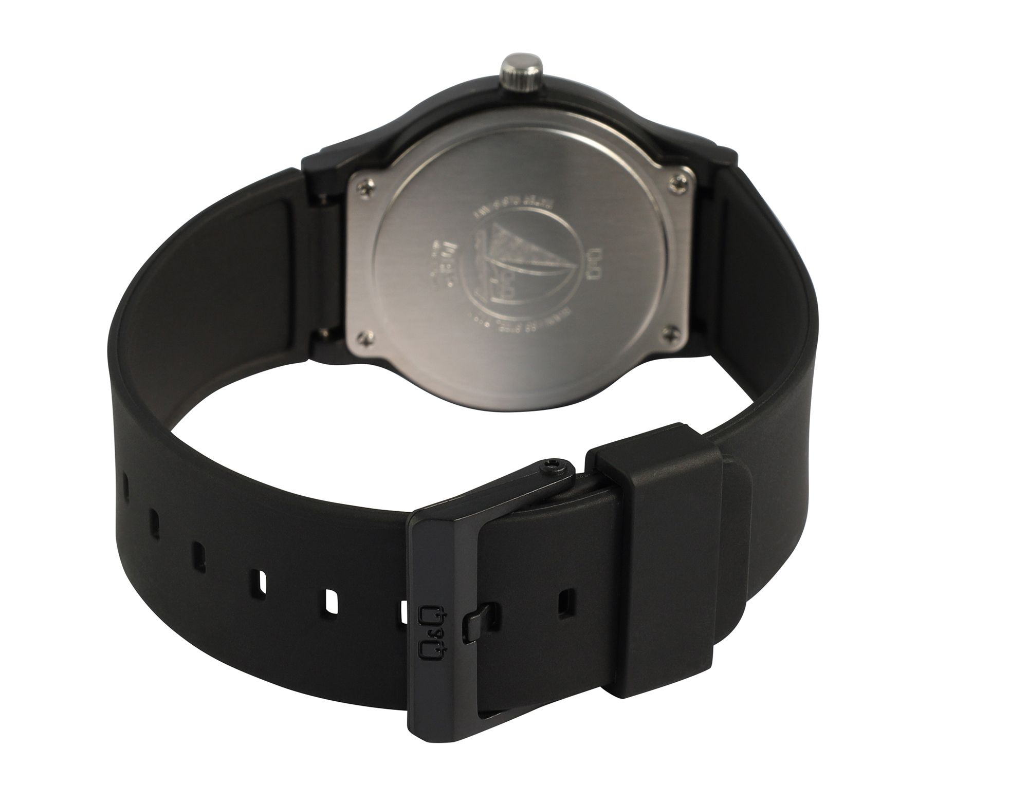 Q&Q Herren-/ Jugenduhr, Silikonband, Ø 38 mm, schwarz