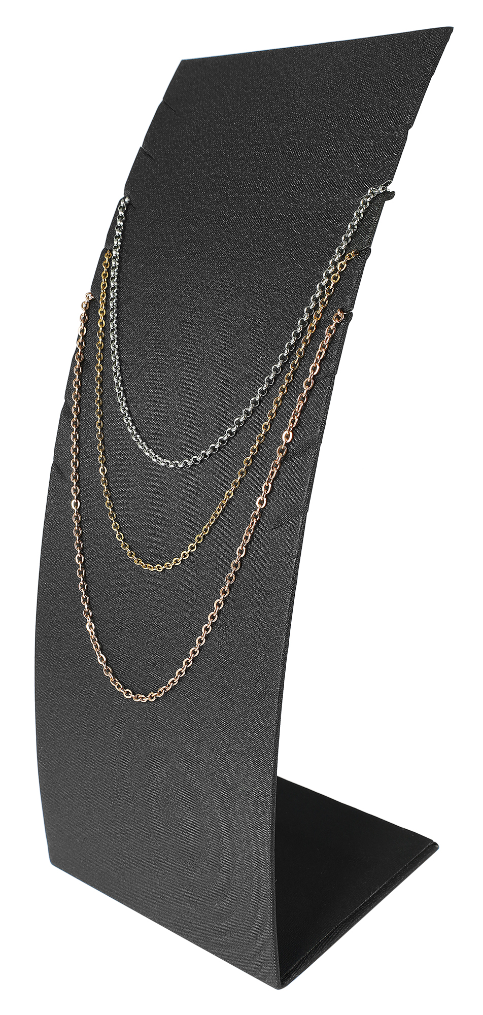 Aufsteller für Ketten oder Armbänder, PU-bezogen, 21,5 x 7,5 x 6,5 cm, schwarz