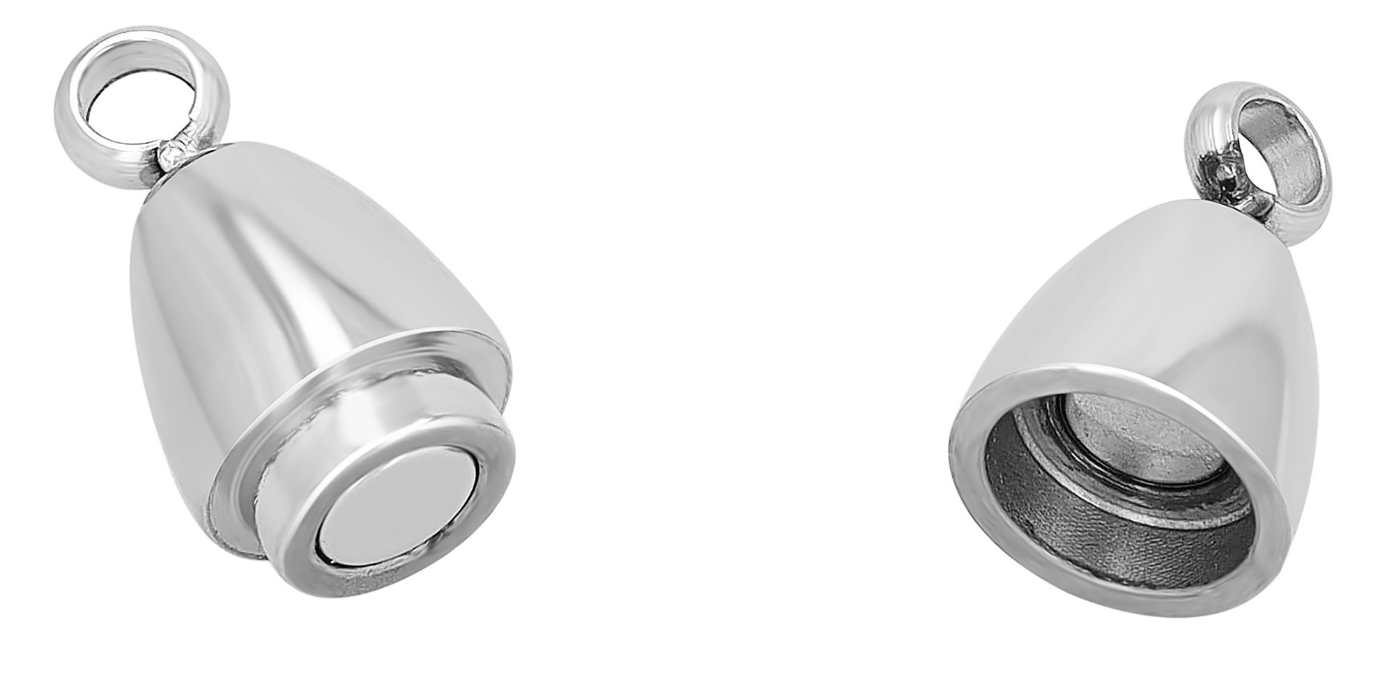 Edelstahl Magnetschließe oval, poliert, 6 mm