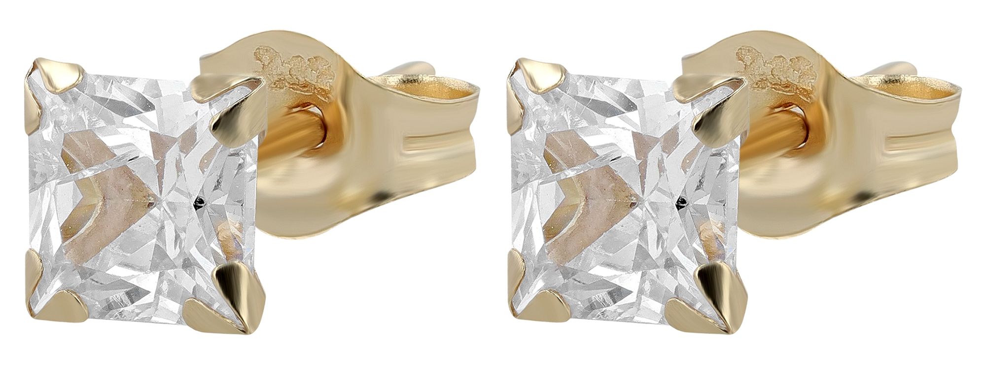 333/- Gold "Atika" Ohrstecker 4 x 4 mm, Gelbgold, 8 Karat