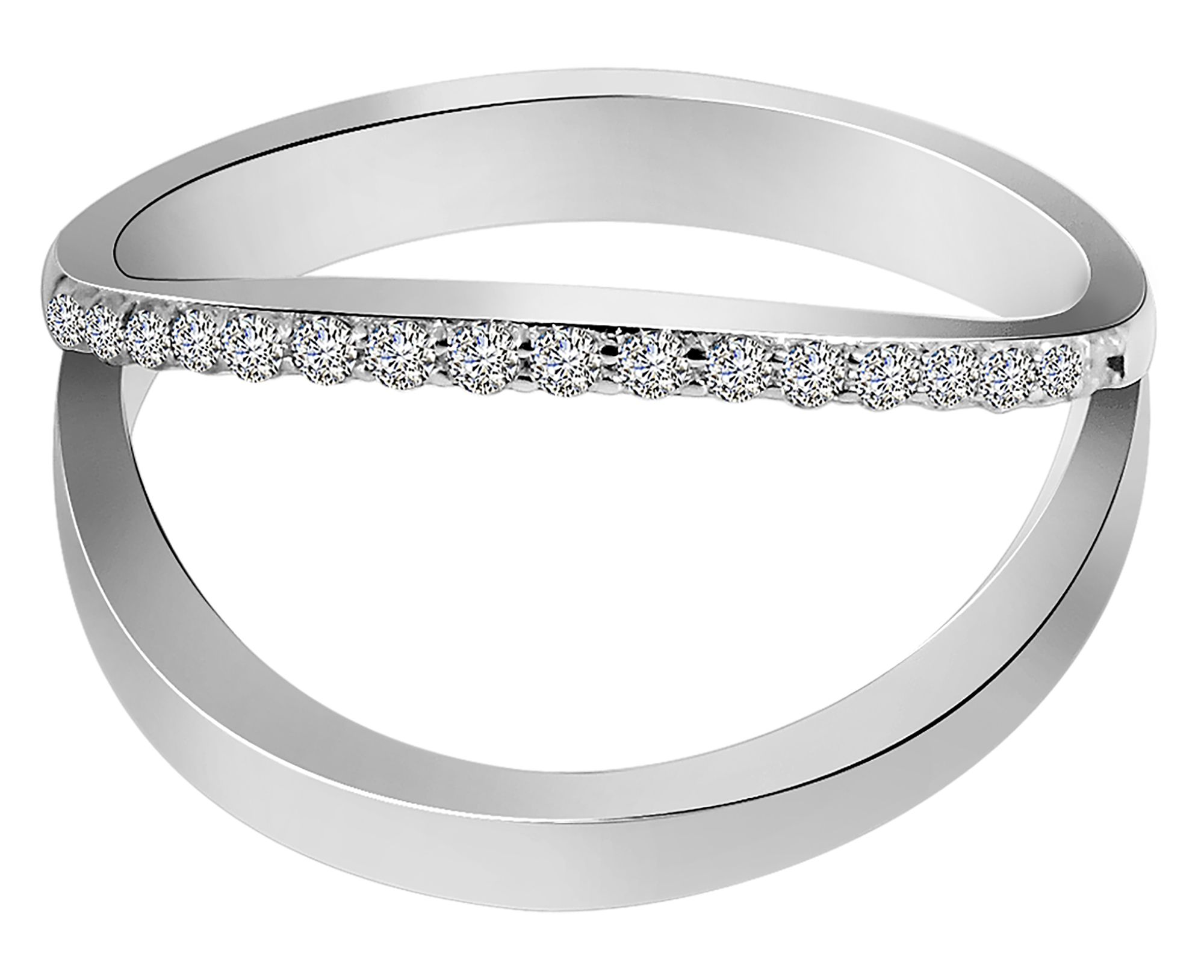 925/- Echt Silber Ring "Jannike" mit Zirkoniabesatz, 2tlg., 925/rhodiniert, Gr. 50