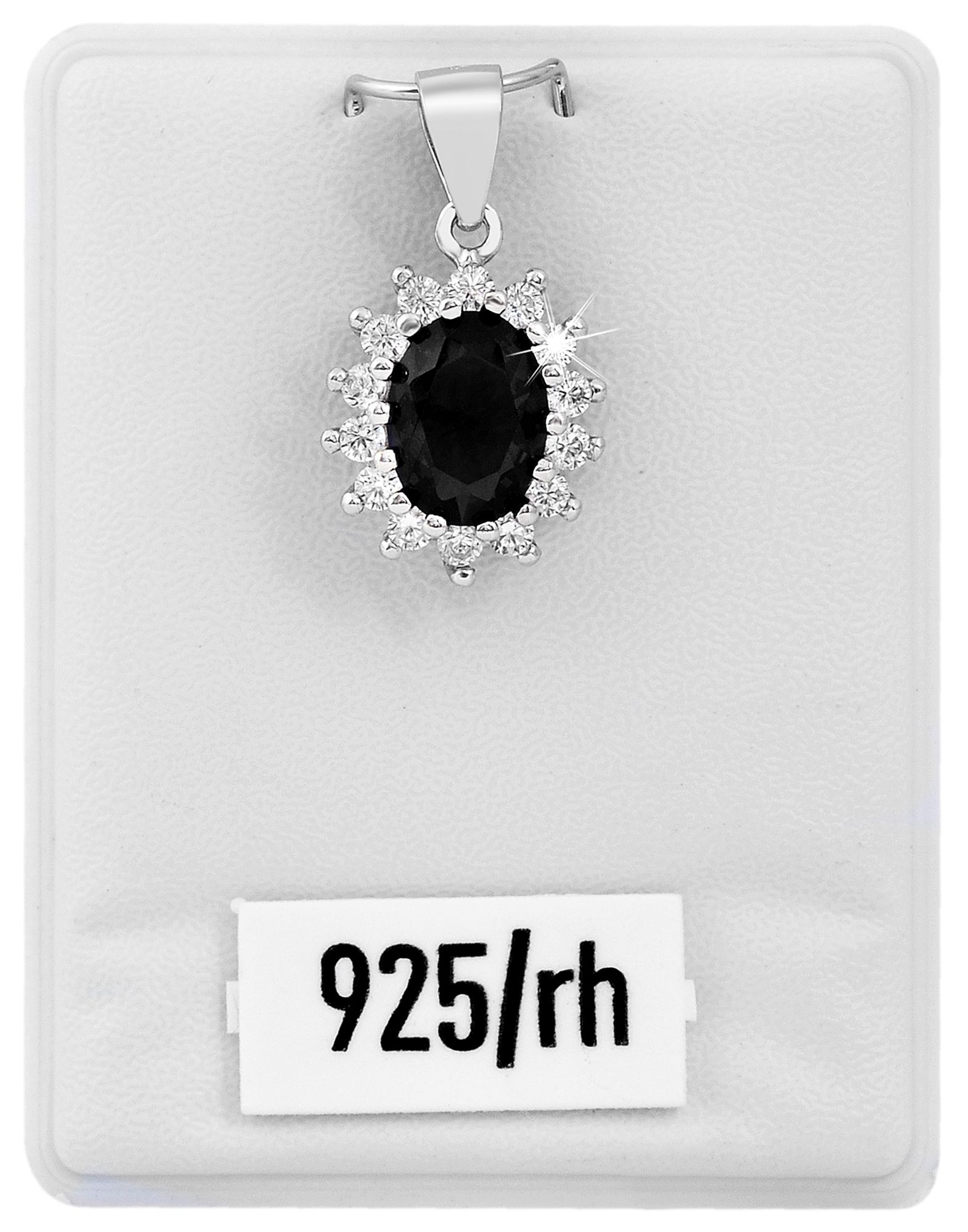 "Diana", 9257- Echt silber Entourage Anhänger, Zirkonia schwarz/ weiß, rhodinert