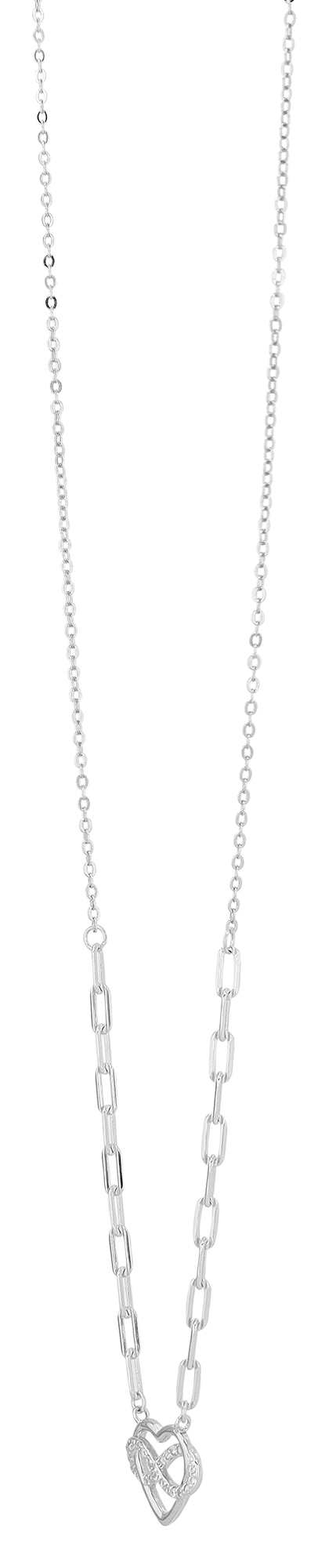 "Susa" 925/- Echt Silber Kette mit Anhänger, Herz, Zirkonia, rhodiniert