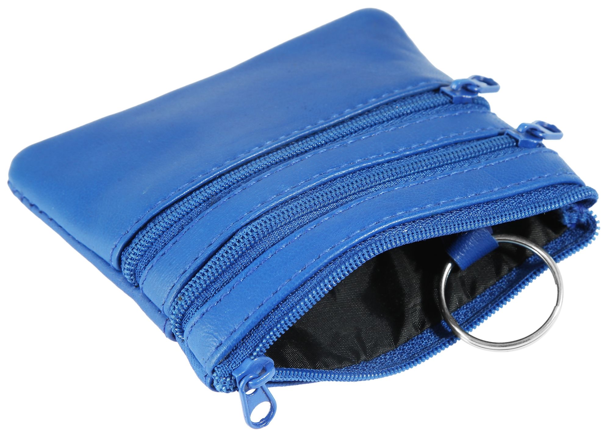 Leonardo Verrelli Schlüsselbeutel aus Echt Leder, blau