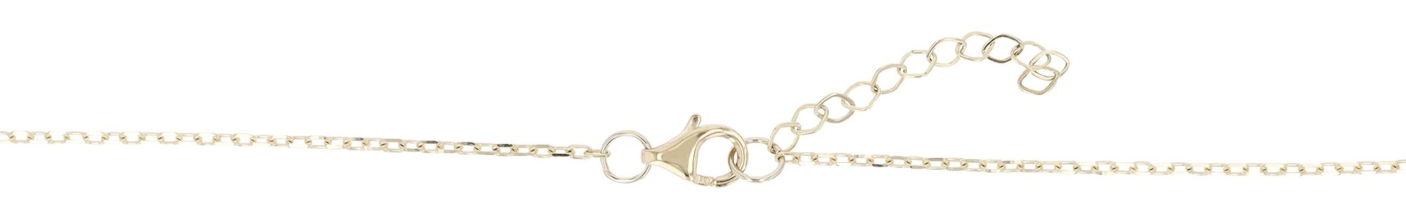 333/- Gold "Baila" Halskette mit blauem Besatz und zarten Kettenfransen, 8Karat, Gelbgold