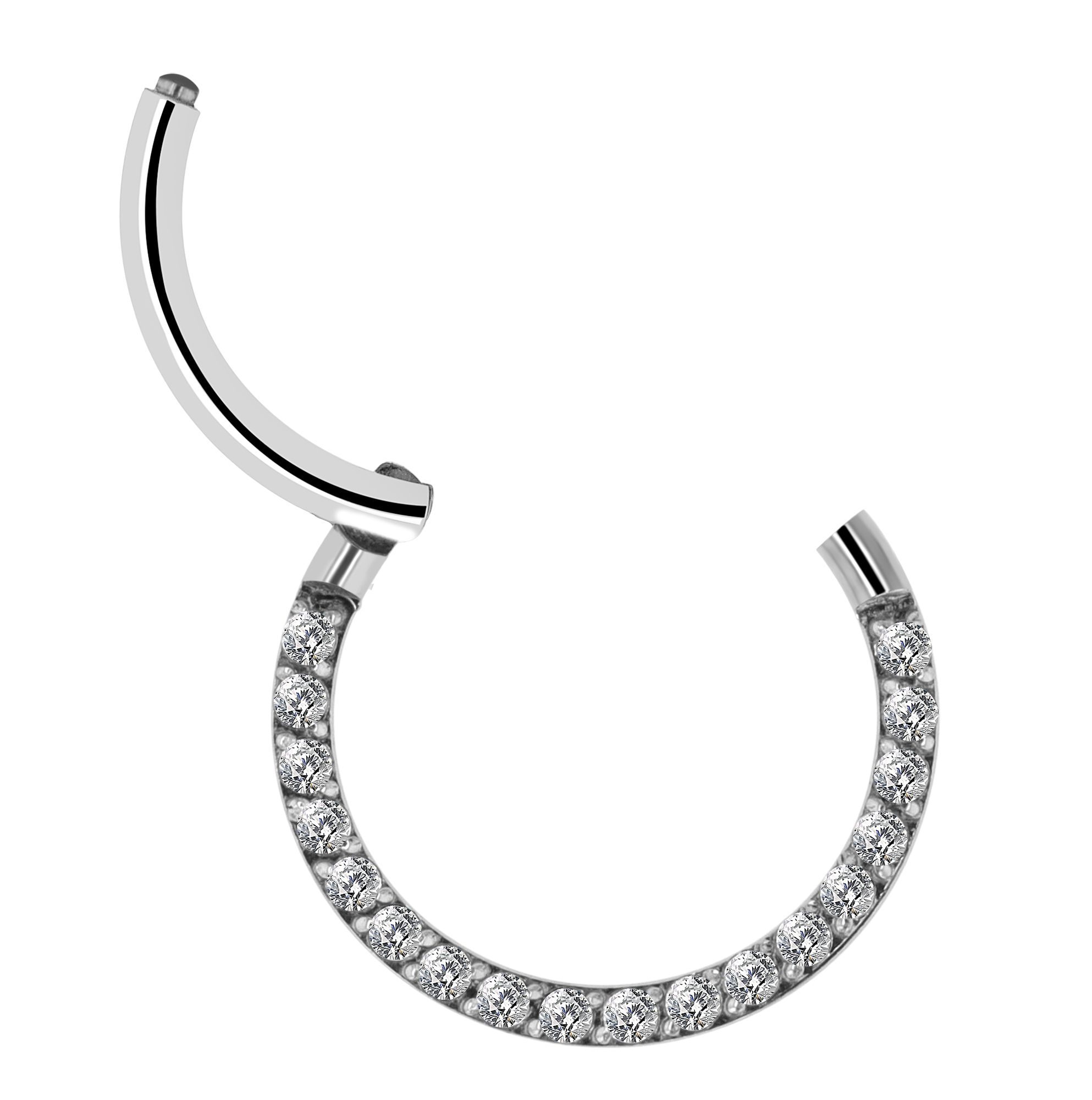 "Charma" Nasenpiercing aus Edelstahl, Nasenring, Simili, silberfarben, Stärke 1,2 mm / Ø 10 mm