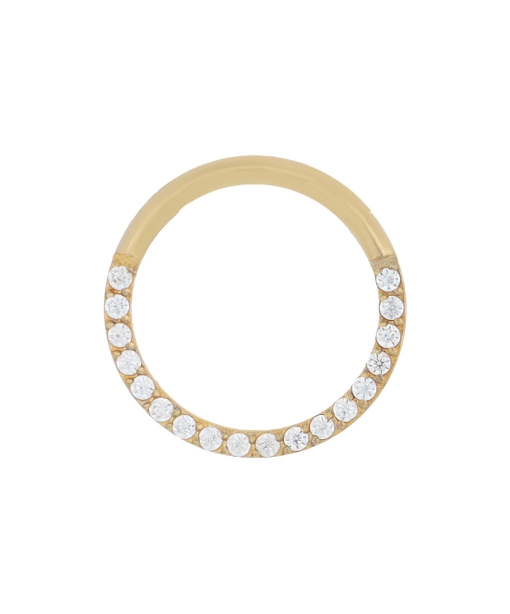"Lamsana", Edelstahl Nasenpiercing, Simili, goldfarben, Stärke 1,2 mm / Ø 10 mm