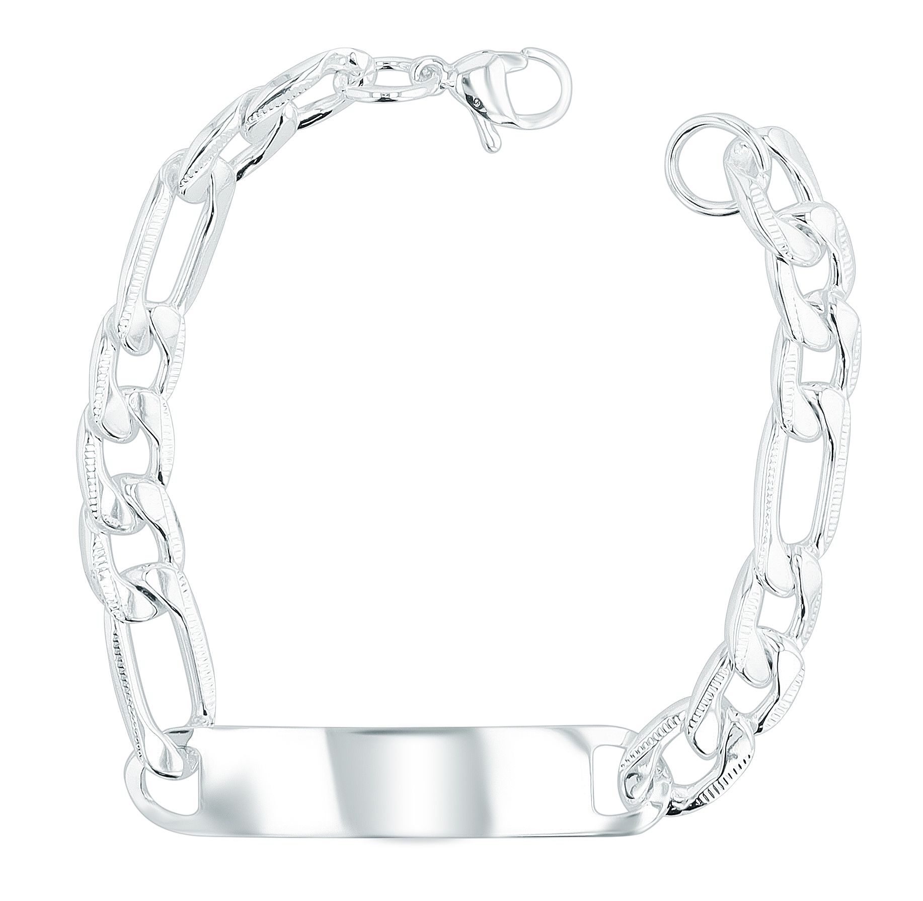 Akzent Gravurarmband "Dashiell", Edelstahl, 21 cm, versilbert
