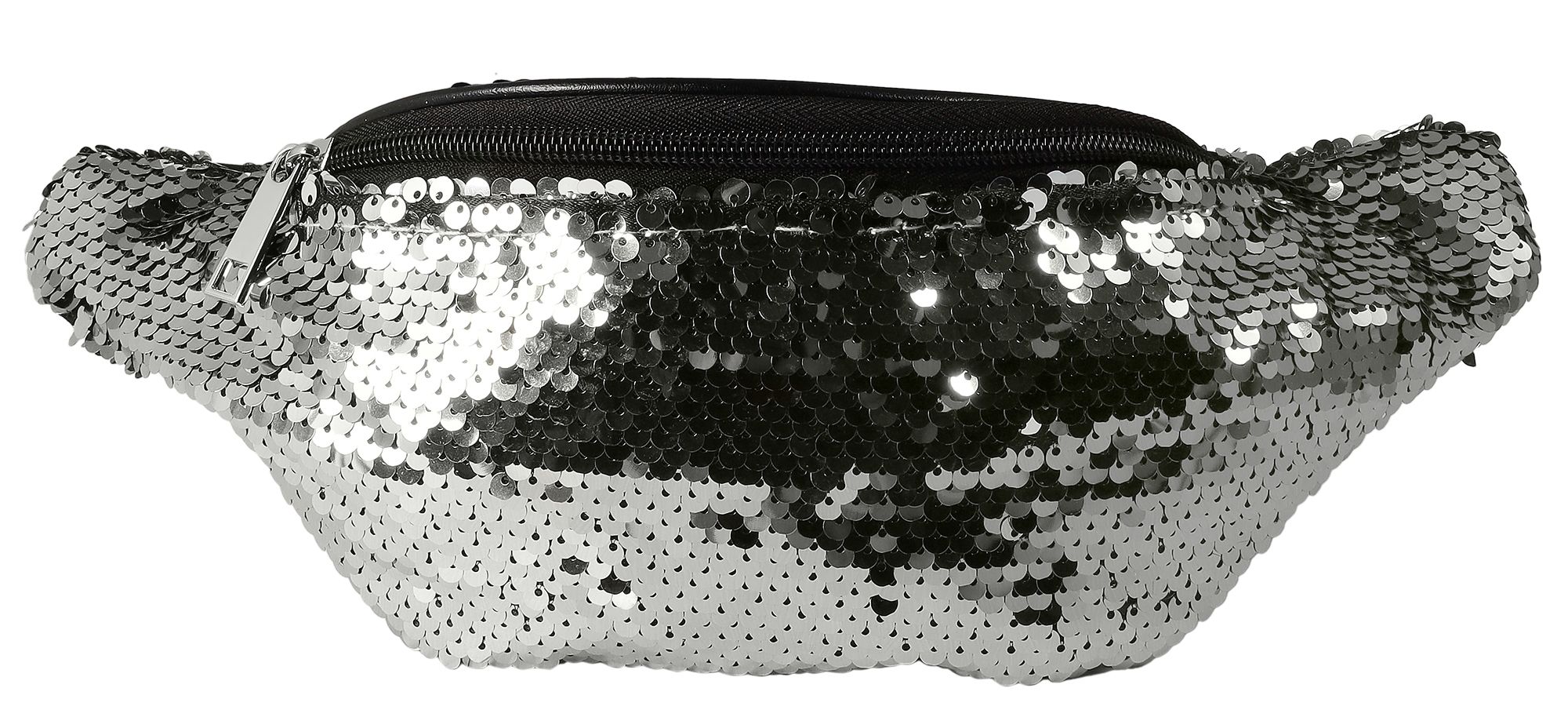 Gürteltasche mit silberfarben Pailetten