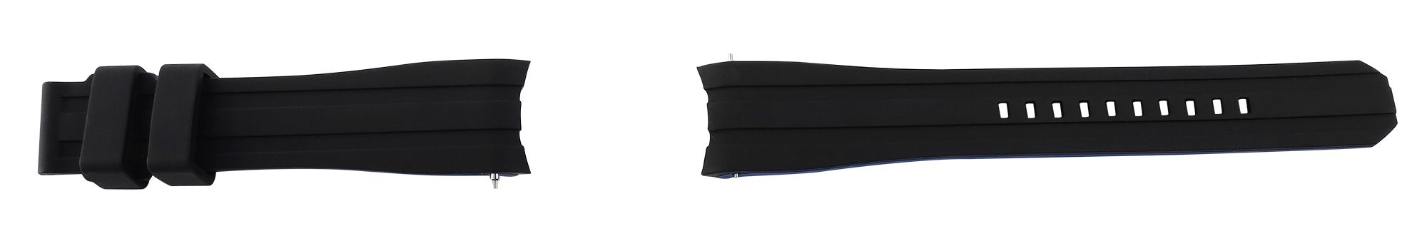 Schnellwechselarmband für Uhren, Silikon, Dornschließe, schwarz/blau, 18 mm