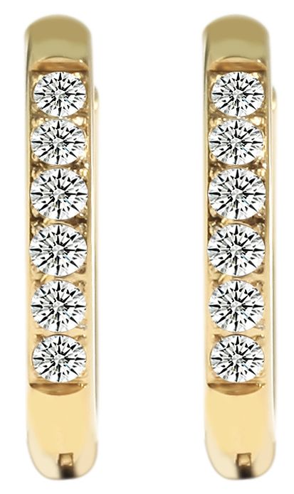 "Kasani" Edelstahl Klapp-Creolenl Ø 12 mm/ 2,5 mm, Simili, goldfarben