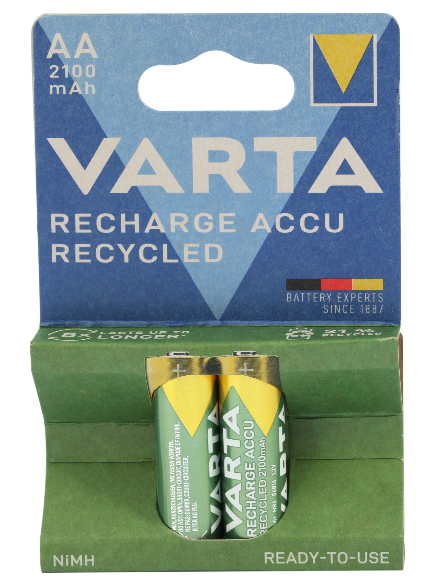 VARTA RECHARGE ACCU Recycled AA 2100mAh, 2er Blister