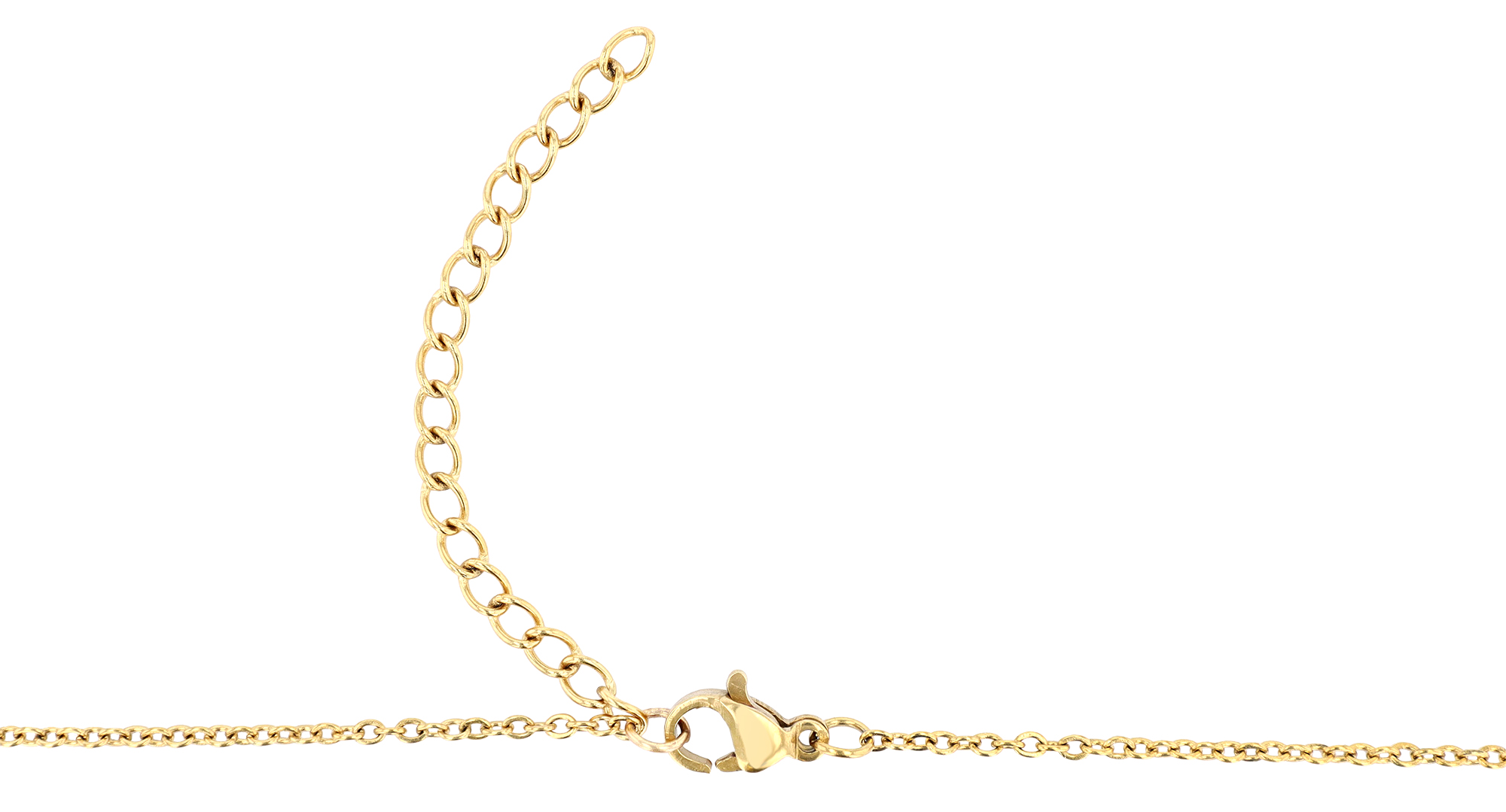 "Lieblingspfote" Edelstahl Kette mit Anhänger - Pfoten, Herz & Herzschlag, 43 + 5cm, goldfarben